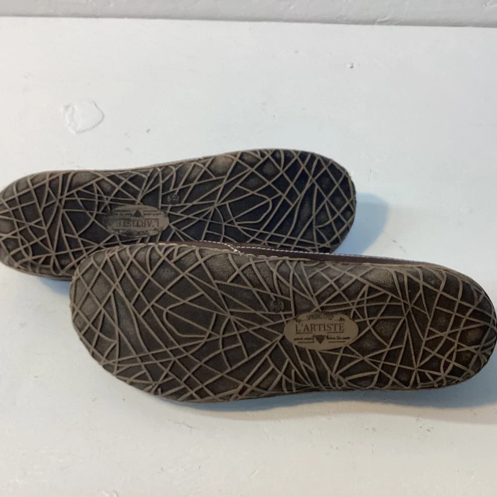 Spring Step‎ L'Artiste Libora Brown Leather SlipOn Shoes Womens Sz 8 Comfort